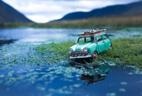 Toy Car Story: Little vehicles explore huge world - PHOTOS